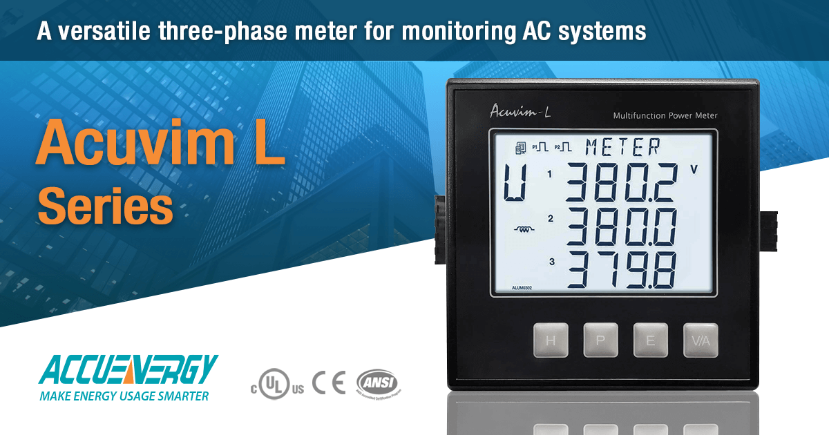 Three Phase Power And Energy Meter Acuvim L Series Accuenergy