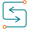 Bi-directional energy metering icon.