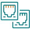 Dual Ethernet ports icon.