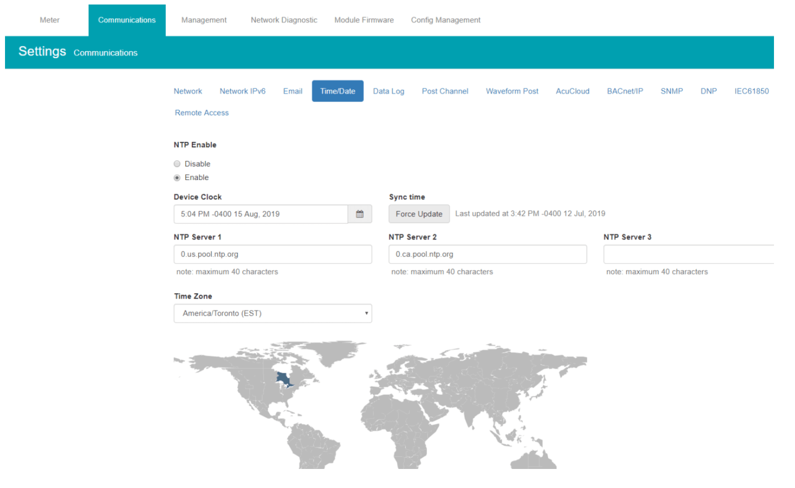 AcuCloud Communications Setting