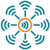Advnaced network communications icon.