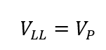 The voltage across equals phase voltage