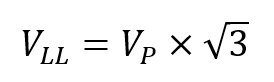 Relation between V_LL and phase voltage