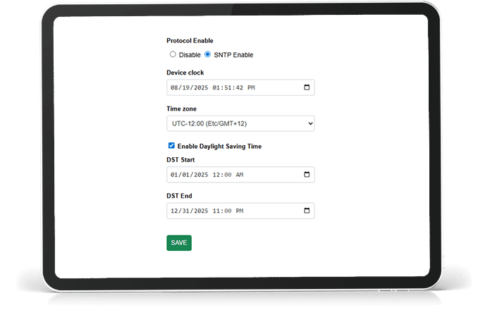 NET2 Web Interface - Network Configuration