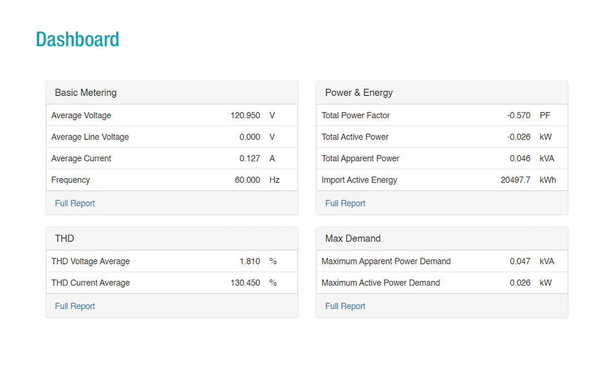 WEB2 dashboard view.